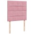 Cama box spring con colchón terciopelo rosa 90x200