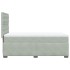 Cama box spring con colchón terciopelo gris claro 90x190