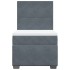 Cama box spring con colchón terciopelo gris oscuro 100x200