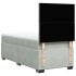 Cama box spring con colchón terciopelo gris claro 100x200