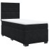 Cama box spring con colchón terciopelo negro 100x200