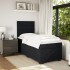 Cama box spring con colchón terciopelo negro 100x200