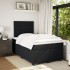 Cama box spring con colchón terciopelo negro 120x190