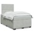 Cama box spring con colchón terciopelo gris claro 120x200