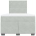 Cama box spring con colchón terciopelo gris claro 120x200