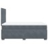 Cama box spring con colchón terciopelo gris oscuro 120x200
