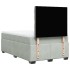 Cama box spring con colchón terciopelo gris claro 120x200