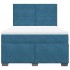 Cama box spring con colchón terciopelo azul 140x190