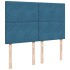 Cama box spring con colchón terciopelo azul 140x190