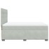 Cama box spring con colchón terciopelo gris claro 140x190