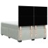 Cama box spring con colchón terciopelo gris claro 140x190
