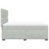Cama box spring con colchón terciopelo gris claro 140x190