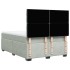 Cama box spring con colchón terciopelo gris claro 140x190