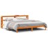 Estructura cama con cabecero madera pino marrón cera 200x200