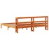 Estructura cama con cabecero madera pino marrón cera 200x200