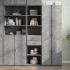 Aparador de madera de ingeniería gris hormigón 45x42,5x185