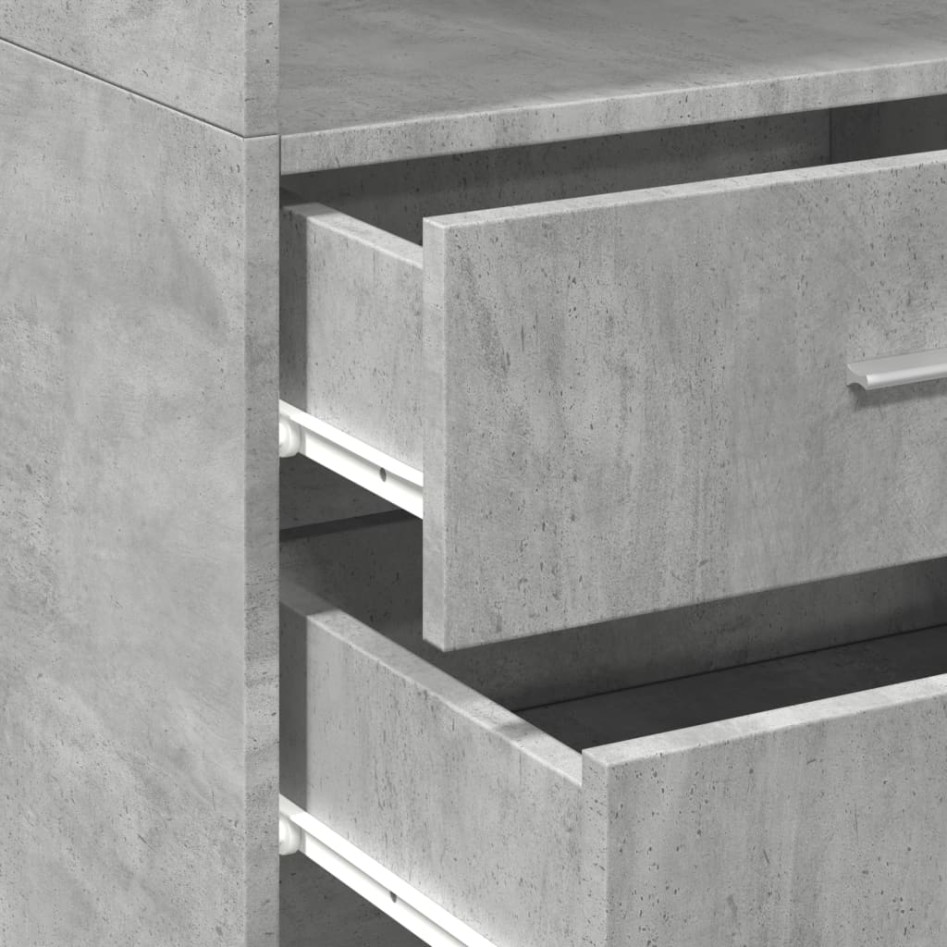 Aparador de madera de ingeniería gris hormigón 45x42,5x185