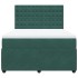 Cama box spring con colchón terciopelo verde oscuro 140x190