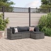 Set de muebles de jardín 4 pzas y cojines ratán sintético gris