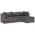 Set de muebles de jardín 4 pzas y cojines ratán sintético