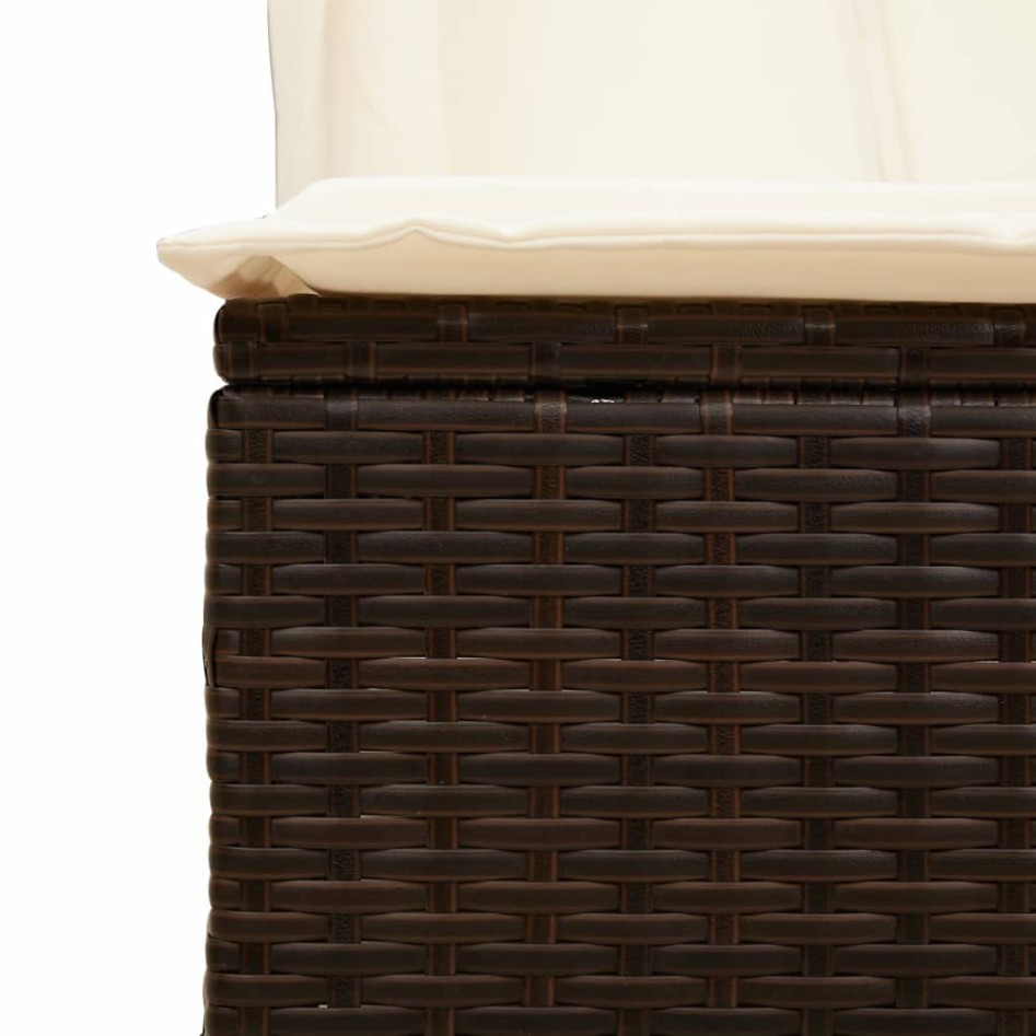 Tumbona doble con techo y cortinas ratán sintético