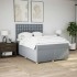 Cama box spring con colchón tela gris claro 140x200