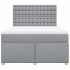 Cama box spring con colchón tela gris claro 140x200