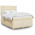 Cama box spring con colchón tela color crema 140x200