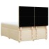 Cama box spring con colchón tela color crema 140x200