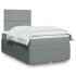 Cama box spring con colchón tela gris claro 120x200