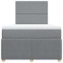 Cama box spring con colchón tela gris claro 120x200