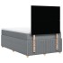 Cama box spring con colchón tela gris claro 120x200