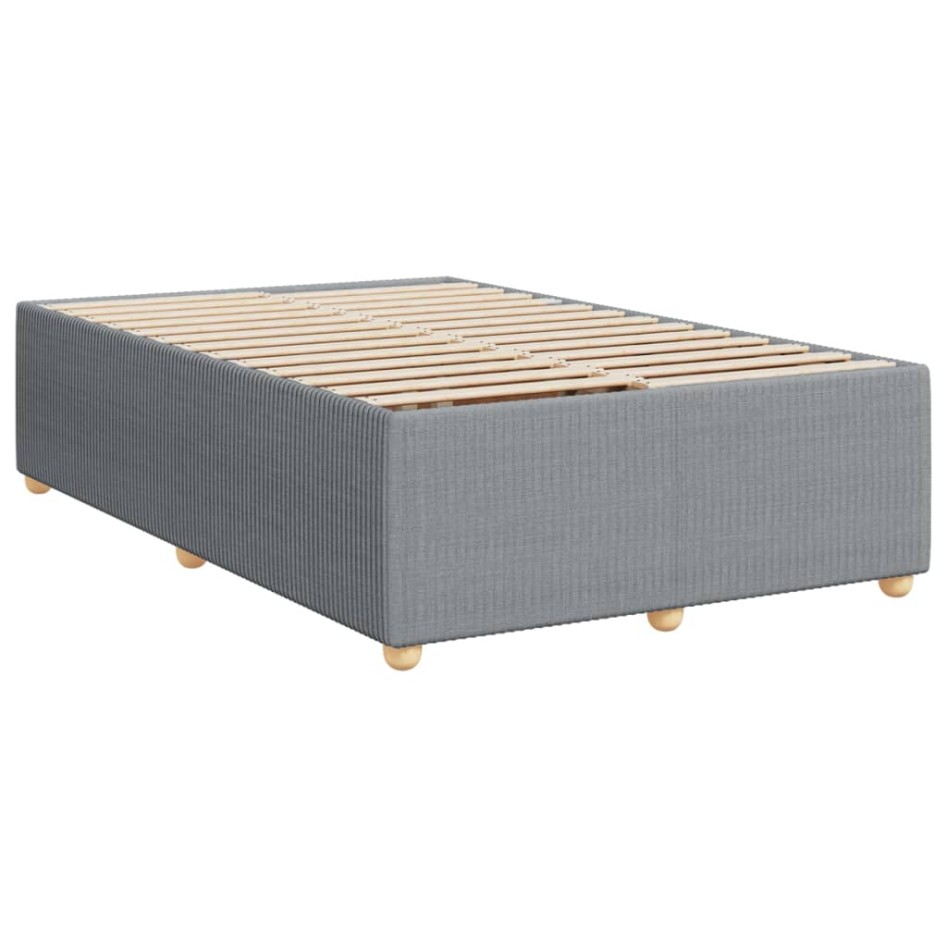 Cama box spring con colchón tela gris claro 120x200