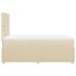 Cama box spring con colchón tela color crema 120x200
