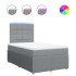 Cama box spring con colchón tela gris claro 120x200