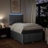 Cama box spring con colchón tela gris claro 120x200