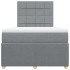 Cama box spring con colchón tela gris claro 120x200