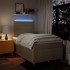 Cama box spring con colchón tela color crema 120x200