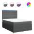 Cama box spring con colchón tela gris oscuro 140x200