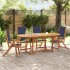 Juego comedor de jardín 5 pzas madera maciza acacia y