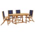 Juego comedor de jardín 5 pzas madera maciza acacia y