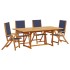 Juego comedor de jardín 5 pzas madera maciza acacia y