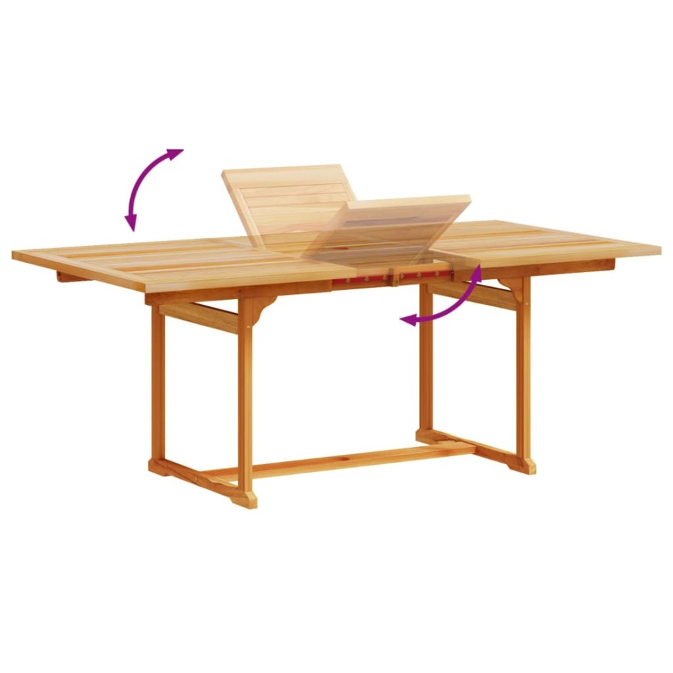 Juego comedor de jardín 5 pzas madera maciza acacia y