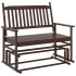 Banco deslizante madera maciza de álamo marrón 118x70x104,5