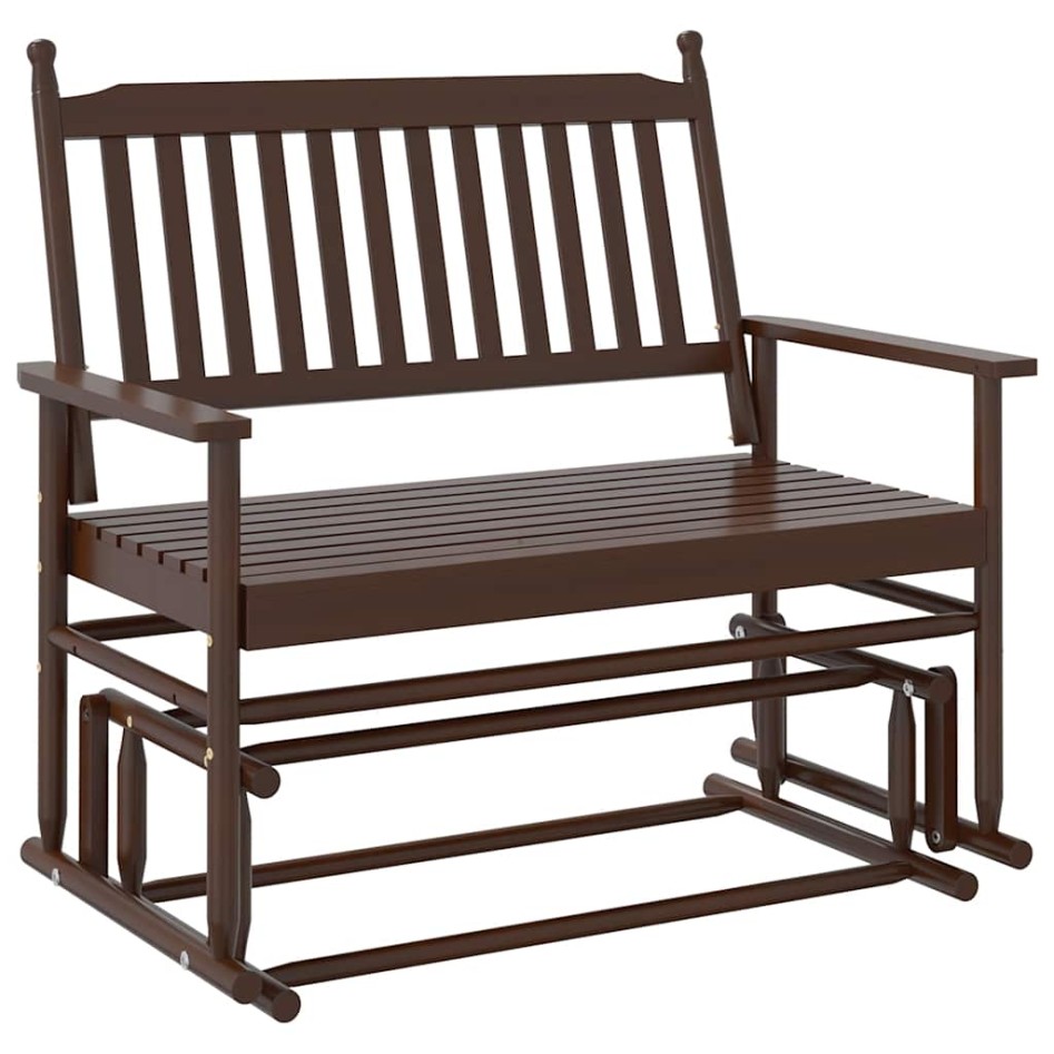 Banco deslizante madera maciza de álamo marrón 118x70x104,5