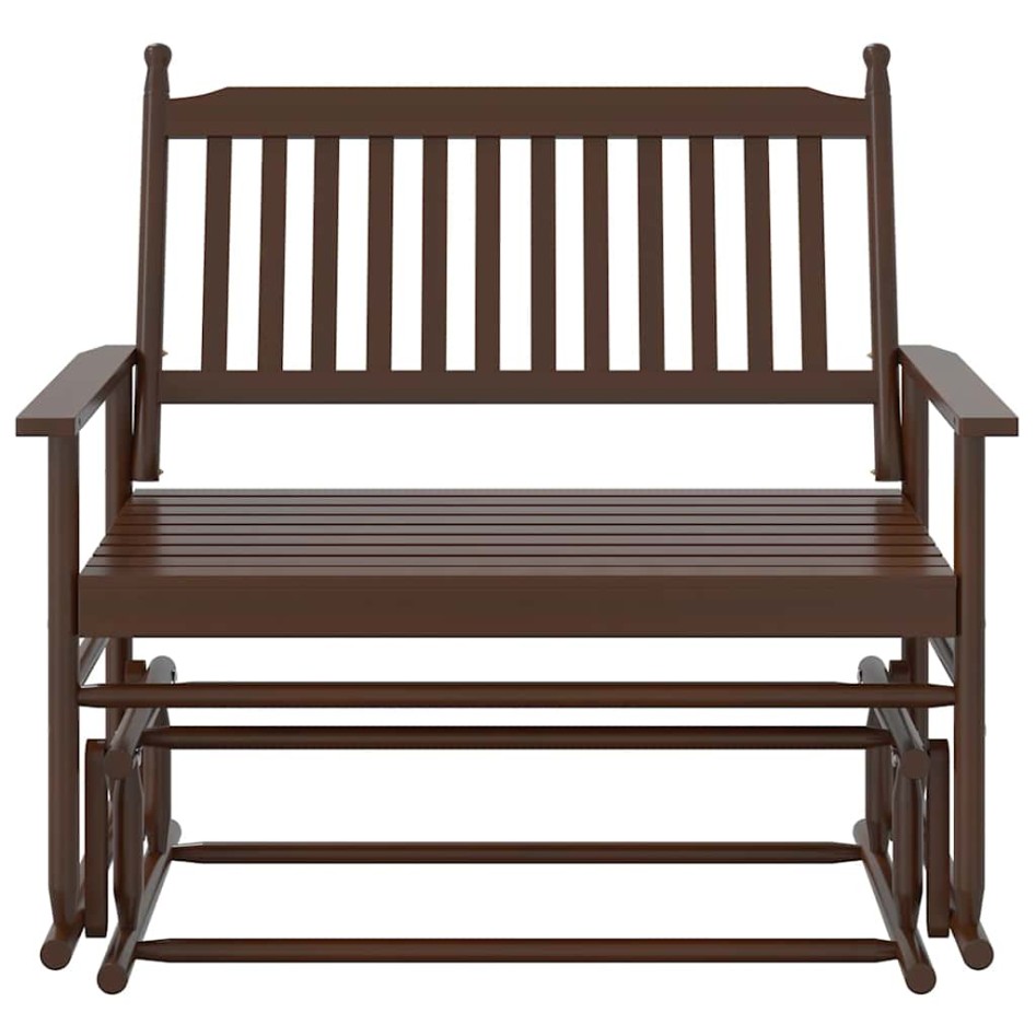 Banco deslizante madera maciza de álamo marrón 118x70x104,5