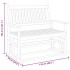 Banco deslizante madera maciza de álamo marrón 118x70x104,5