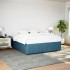 Estructura de cama de terciopelo azul 180x200