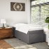 Cama box spring con colchón cuero sintético gris 80x200