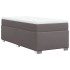 Cama box spring con colchón cuero sintético gris 80x200